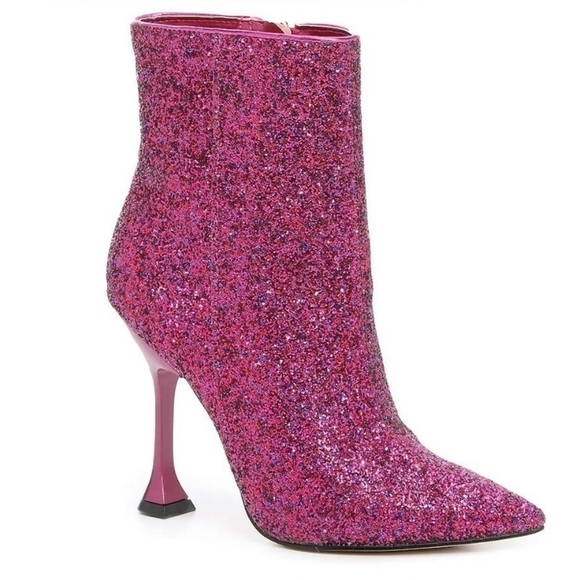 Marc Fisher Stolla Pink Glitter Stiletto Booties - Picture 2 of 8